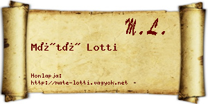 Máté Lotti névjegykártya