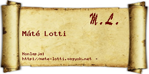Máté Lotti névjegykártya